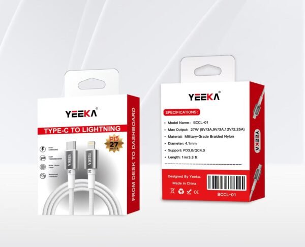 USB-C to Lightning cable retail packaging YEEKA box