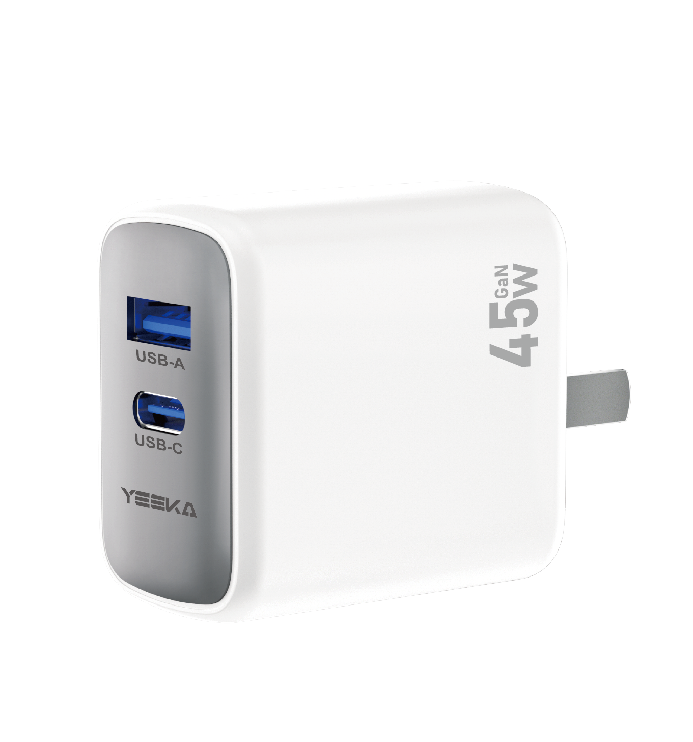 White YEEKA 45W dual-port charger