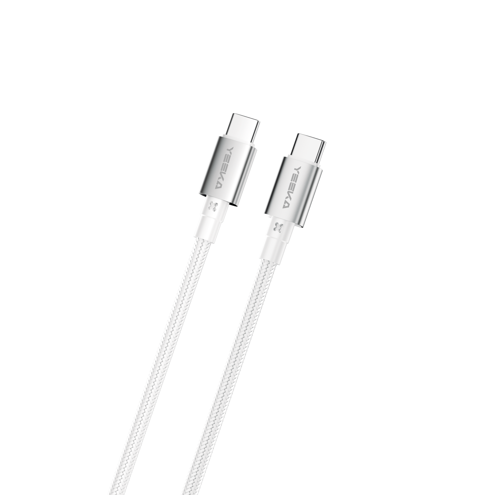 White YEEKA USB-C to USB-C braided cable