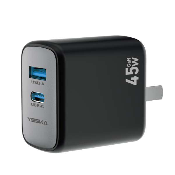 Black YEEKA 45W dual-port charger
